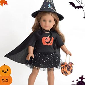 sweet dolly 18 Inch Doll Clothes Accessories Halloween Pumpkin Witch Costume Pumpkin Suit Set for 18 inches Dolls