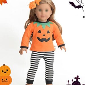 sweet dolly 18 Inch Doll Clothes Accessories Halloween Pumpkin Witch Costume Pumpkin Suit Set for 18 inches Dolls