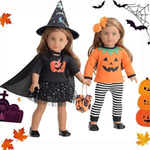 sweet dolly 18 Inch Doll Clothes Accessories Halloween Pumpkin Witch Costume Pumpkin Suit Set for 18 inches Dolls