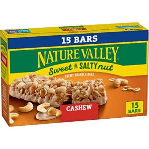 nature valley sweet & salty nut, cashew granola bars, family pack, 15 ct, 18 oz