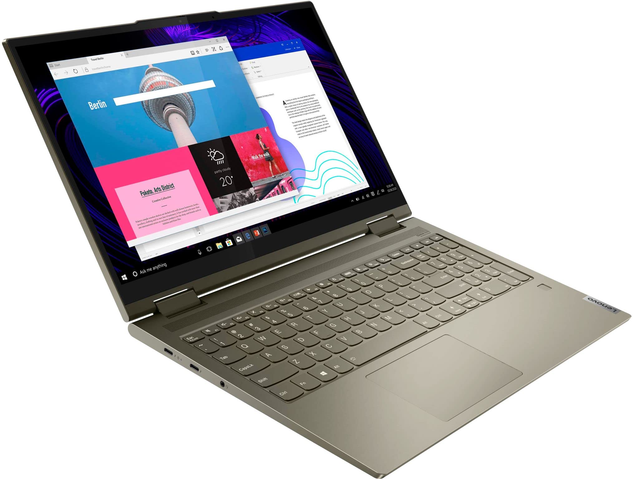 LENOVO Newest Yoga 7i 15.6" FHD Touchscreen 2-in-1 Laptop, Intel 4-Core i7-1165G7, Iris Xe Graphics, 12GB DDR4 2TB SSD, WiFi 6, Backlit Keyboard, Fingerprint, Windows 11 Home