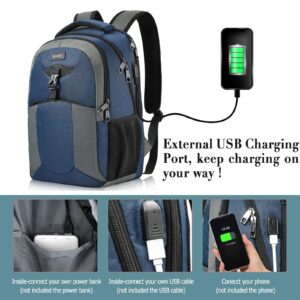 Travel Laptop Backpack for Men, College Backpacks,Water Resistant Back Pack with USB Charging Port, Business Anti Theft Durable Computer Bag Gifts Fits 15.6 IN Laptops, Black