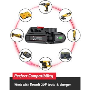 Upgraded 3500mAh 20V DCB206 Battery & Charger Combo for Dewalt 20V Battery and 12/20V DCB112 Charger, Battery for DCB206 DCB203 DCB204 DCD780 DCD785 DCD795 DCF885 DCF895 DCS380 DCS391 Battery Tools