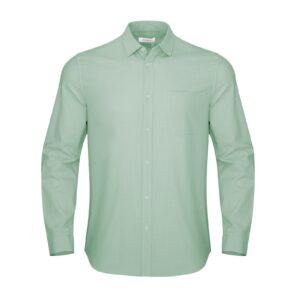 JEKAOYI Button Down Linen Shirts for Men Casual Long Sleeve Regular Fit Cotton Beach Shirts with Pocket Mint Green