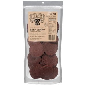 old trapper double eagle beef jerky, old-fashioned flavor, 21oz. 80-count package, delicious jerky snacks, 10 grams of protein and 80 calories per serving (pack of one)