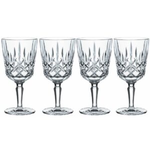 nachtmann noblesse collection 7.4” cocktail and wine glasses, made of fine crystal glass, white or red wine glasses, 12.5-ounces, dishwasher safe, set of 4