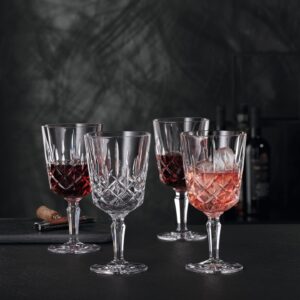 Nachtmann Noblesse Collection 7.4” Cocktail and Wine Glasses, Made of Fine Crystal Glass, White or Red Wine Glasses, 12.5-Ounces, Dishwasher Safe, Set of 4