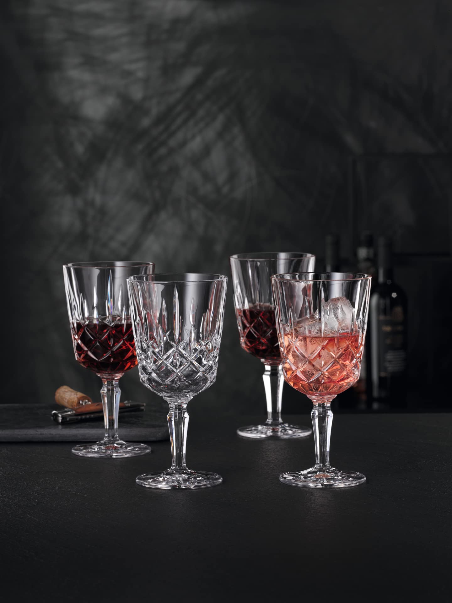 Nachtmann Noblesse Collection 7.4” Cocktail and Wine Glasses, Made of Fine Crystal Glass, White or Red Wine Glasses, 12.5-Ounces, Dishwasher Safe, Set of 4