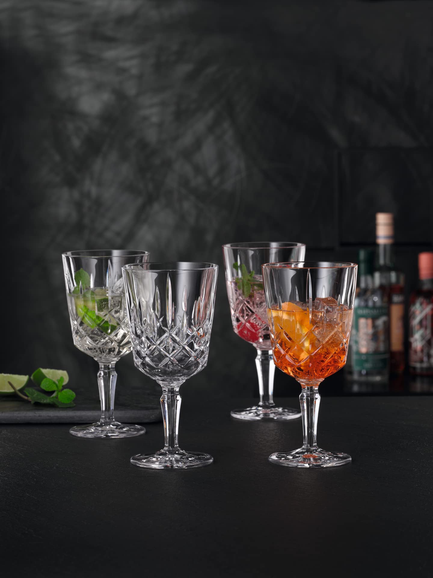 Nachtmann Noblesse Collection 7.4” Cocktail and Wine Glasses, Made of Fine Crystal Glass, White or Red Wine Glasses, 12.5-Ounces, Dishwasher Safe, Set of 4