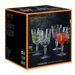 Nachtmann Noblesse Collection 7.4” Cocktail and Wine Glasses, Made of Fine Crystal Glass, White or Red Wine Glasses, 12.5-Ounces, Dishwasher Safe, Set of 4