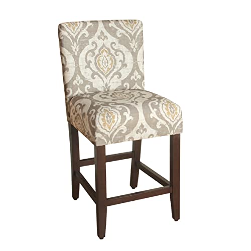 HomePop Upholstered Counter Height Barstool, 24-Inch, Suri Cream