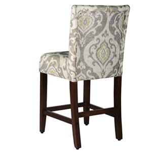 HomePop Upholstered Counter Height Barstool, 24-Inch, Suri Cream