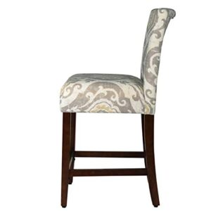 HomePop Upholstered Counter Height Barstool, 24-Inch, Suri Cream