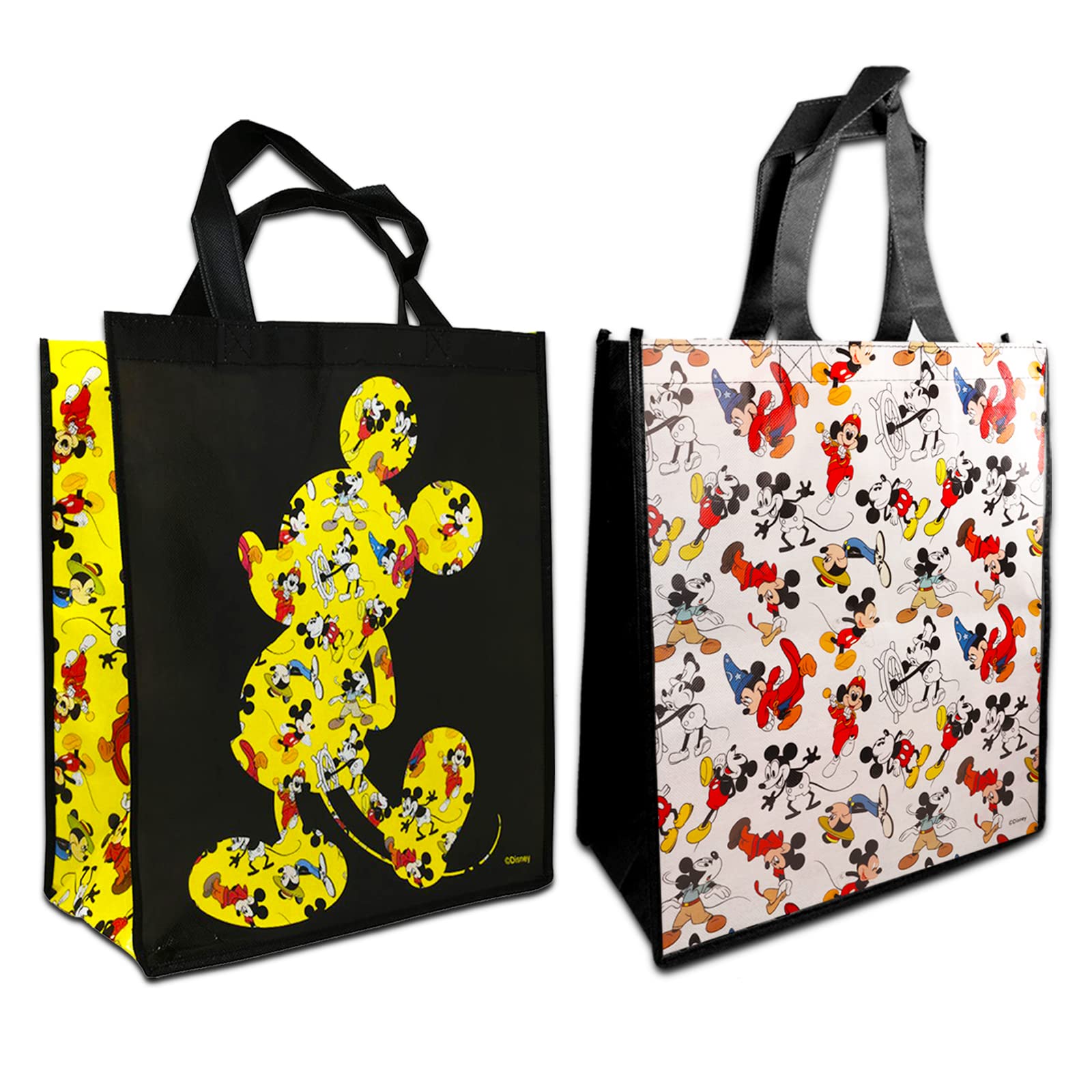 Disney Mickey Mouse Tote Bags for Kids, Adults - 4 Pc Bundle with Disney 100th Anniversary Mickey Mouse Tote Bags Plus Stickers, More | Mickey Totes