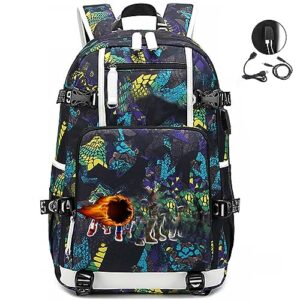 FENGJINRUHUA 15.6 Inch Convenient USB Cartoon School Bag Casual Fashion Bags Computer Cool Travel Multifunction Backpack