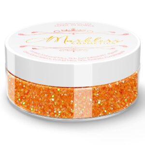 MARBLERS Holographic Face & Body Glitter [Rainbow Orange] 0.18oz (5g) | Chunky | Chopped | Flake | Non-Toxic | Vegan | Cruelty-Free | Festival, Rave & Party Makeup | Eye, Hair, Nail Polish, Eyeshadow