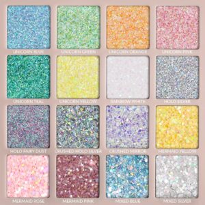 MARBLERS Holographic Face & Body Glitter [Rainbow Orange] 0.18oz (5g) | Chunky | Chopped | Flake | Non-Toxic | Vegan | Cruelty-Free | Festival, Rave & Party Makeup | Eye, Hair, Nail Polish, Eyeshadow