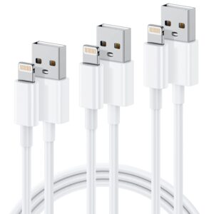 iPhone Charger Cord 6Ft (3-Pack), USB to Lightning Cable for Apple iPhone 14/13/12/11 Pro Max/XS/XR/8, High Speed Data Sync & Fast Charging