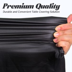 Vrisssot Plastic Table Cover Roll Disposable Tablecloth: 54in X 120ft Table Covers Plastic Table Cover Roll with Easy Slide Cutter Plastic Table Cloths for Parties Disposable-Black