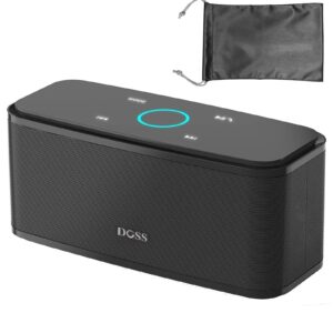 doss soundbox loudspeakers with built-in amplifiers, 12w hd sound, 20h playtime, touch control, portable speaker with waterproof bag for outdoor