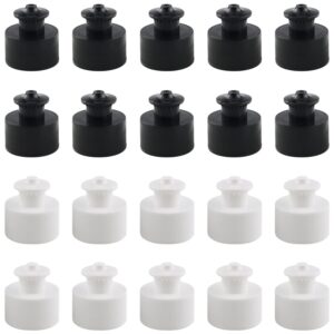 whyhkj 20pcs 28mm water bottles push pull caps sports water bottle cap replacement top hand pull cap(10 white, 10 black)