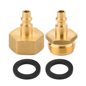 silatu air compressor 1/4" blow out plug - ght 3/4" hose to air compressor fitting, bv water line blowout adapter camper, rv, travel trailer, 2pcs