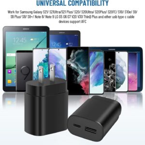 Super Fast Charger Type C, 25W USB C Wall Charger, Dual Port Fast Charging Block for Samsung Galaxy S22/S22 Ultra/S22+/S21/S21Ultra/S21+/S20/S20Ultra/Note20/Note 20Ultra/Note10+