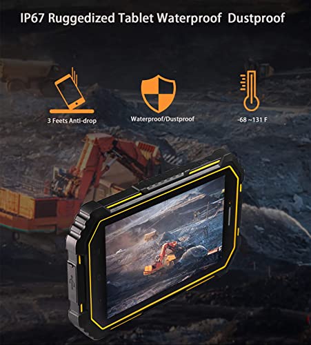 Sincoole Android Rugged Tablet, 7" IP67 Rugged Tablet Octa-Core CPU,Android 9.0, 4GB RAM,64GB ROM,Black