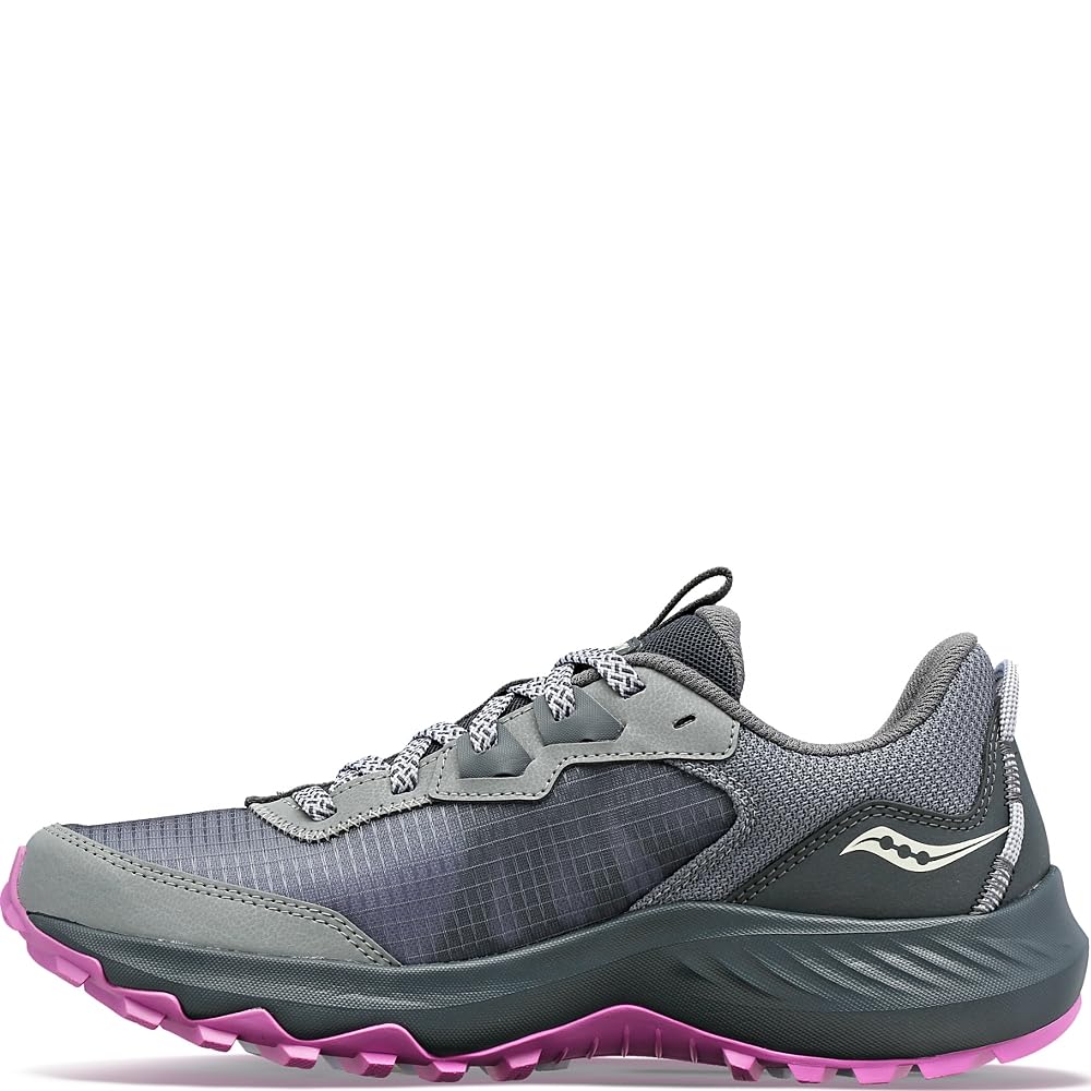 Saucony Women's Aura TR Sneaker, Fossil/Grape, 9.5