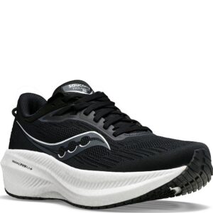 Saucony Women's Triumph 21 Sneaker, Black/White, 8.5 Wide