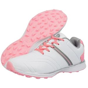 womens breathable waterproof golf shoes spikless casual comfortable trainer golf sport sneakers professional lightweight pink/blue outdoor sneaker (pink, adult, women, numeric_8, numeric, us_footwear_size_system, medium)