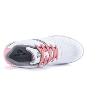Womens Breathable Waterproof Golf Shoes Spikless Casual Comfortable Trainer Golf Sport Sneakers Professional Lightweight Pink/Blue Outdoor Sneaker (Pink, adult, women, numeric_8, numeric, us_footwear_size_system, medium)
