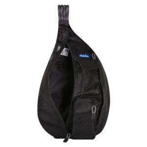 KAVU Beach Rope Bag Mesh Crossbody Sling Backpack - Black