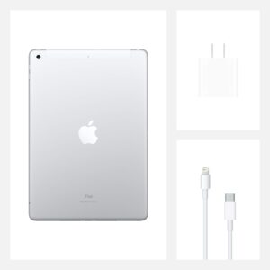 2020 Apple iPad (10.2-inch, WiFi + Cellular, 32GB) - Silver (Renewed Premium)