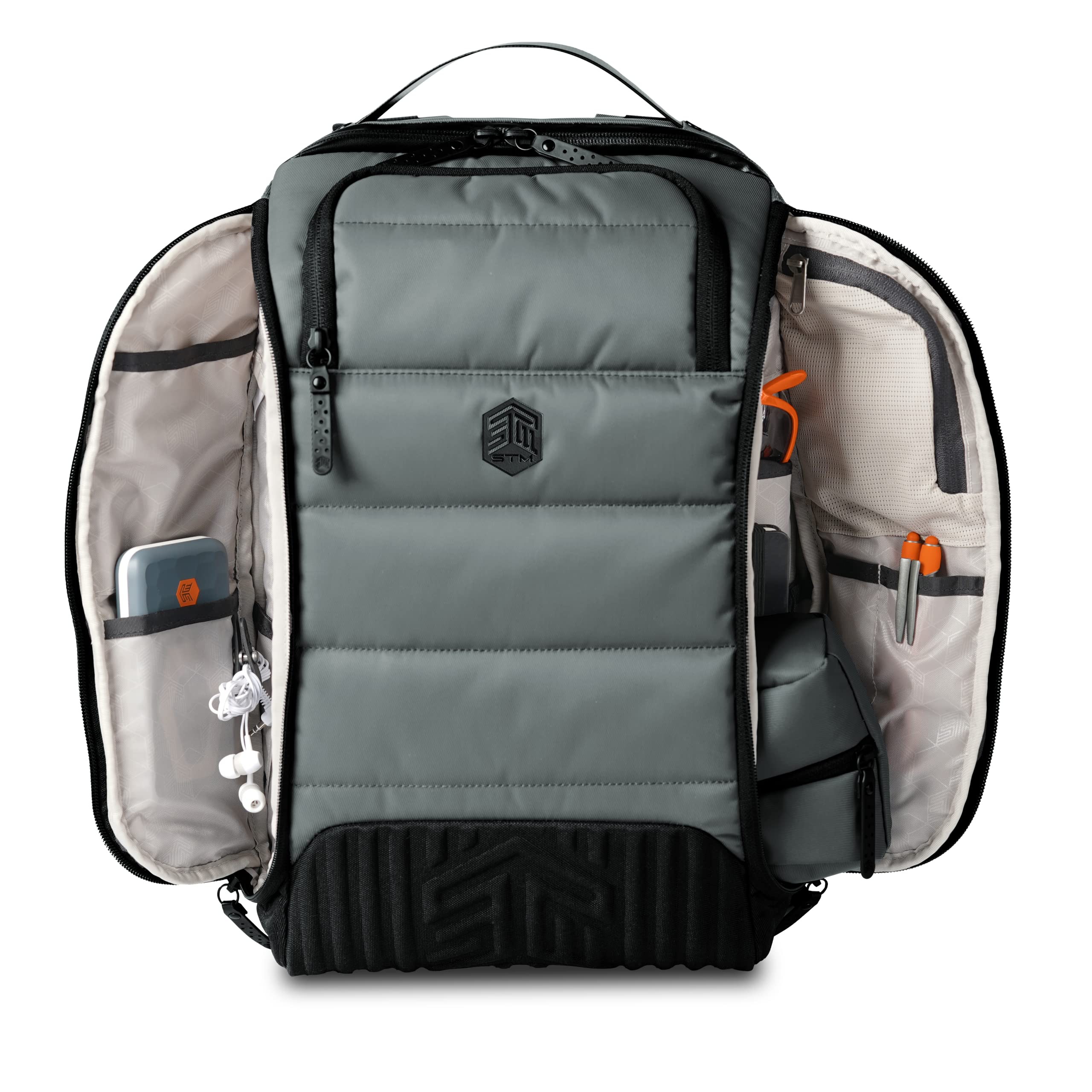 STM Dux 16L Backpack - Slim, Rugged, Comfortable, Innovative, Versatile, 360 Degree Protective Backpack for Men & Women, Fits up to a 16" Laptop Plus a Tablet Sleeve - Grey