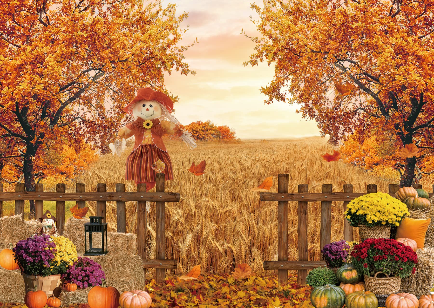 LTLYH 7x5ft Autumn Backdrop Fall Forest Theme Banner Photo Backdrops Thanksgiving Harvest Season Party Banner Decor Photoshoot Backdrops 201