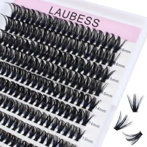 lash clusters 14-18mm 240pcs 50d individual lashes d curl cluster lashes mixed length eyelash clusters diy lash extension kit cluster eyelash extensions (50d-0.07d, 14-18mm)