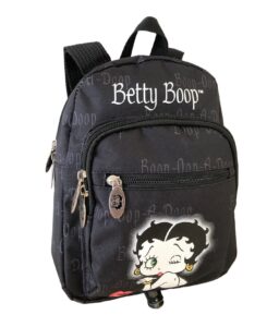 luxebag betty boop canvas cute mini backpack (black: poster)