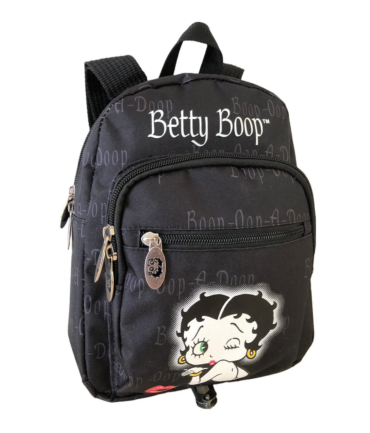 LuxeBag Betty Boop Canvas Cute Mini Backpack (Black: Poster)