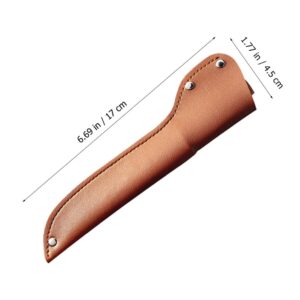 TOPBATHY 2pcs Leather Fish Filleting Knives Blade Guards Protector Butcher Chef Cutter Holders Cases with Belt Loop for Kitchen Cutlery Accessories Light Brown