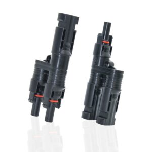 elfculb 1 to 2 solar branch connectors y connector, ppo material, for parallel connection between solar panels mmf+ffm 1 pair
