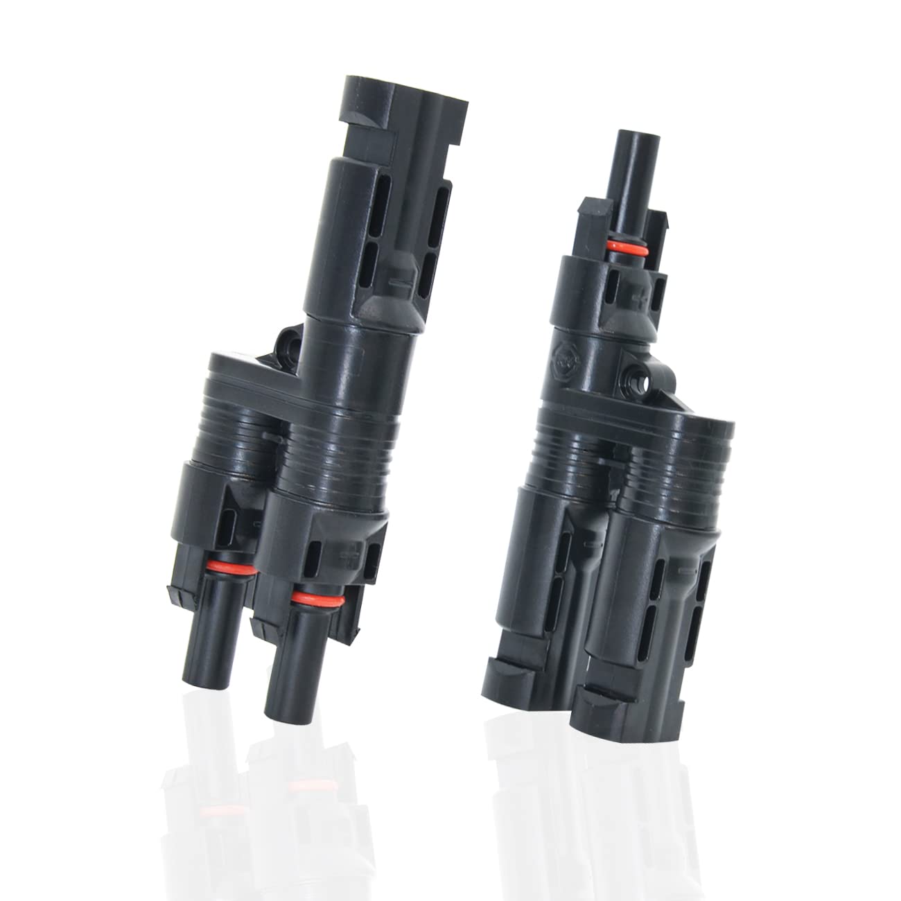 ELFCULB 1 to 2 Solar Branch Connectors Y Connector, PPO Material, for Parallel Connection Between Solar Panels MMF+FFM 1 Pair