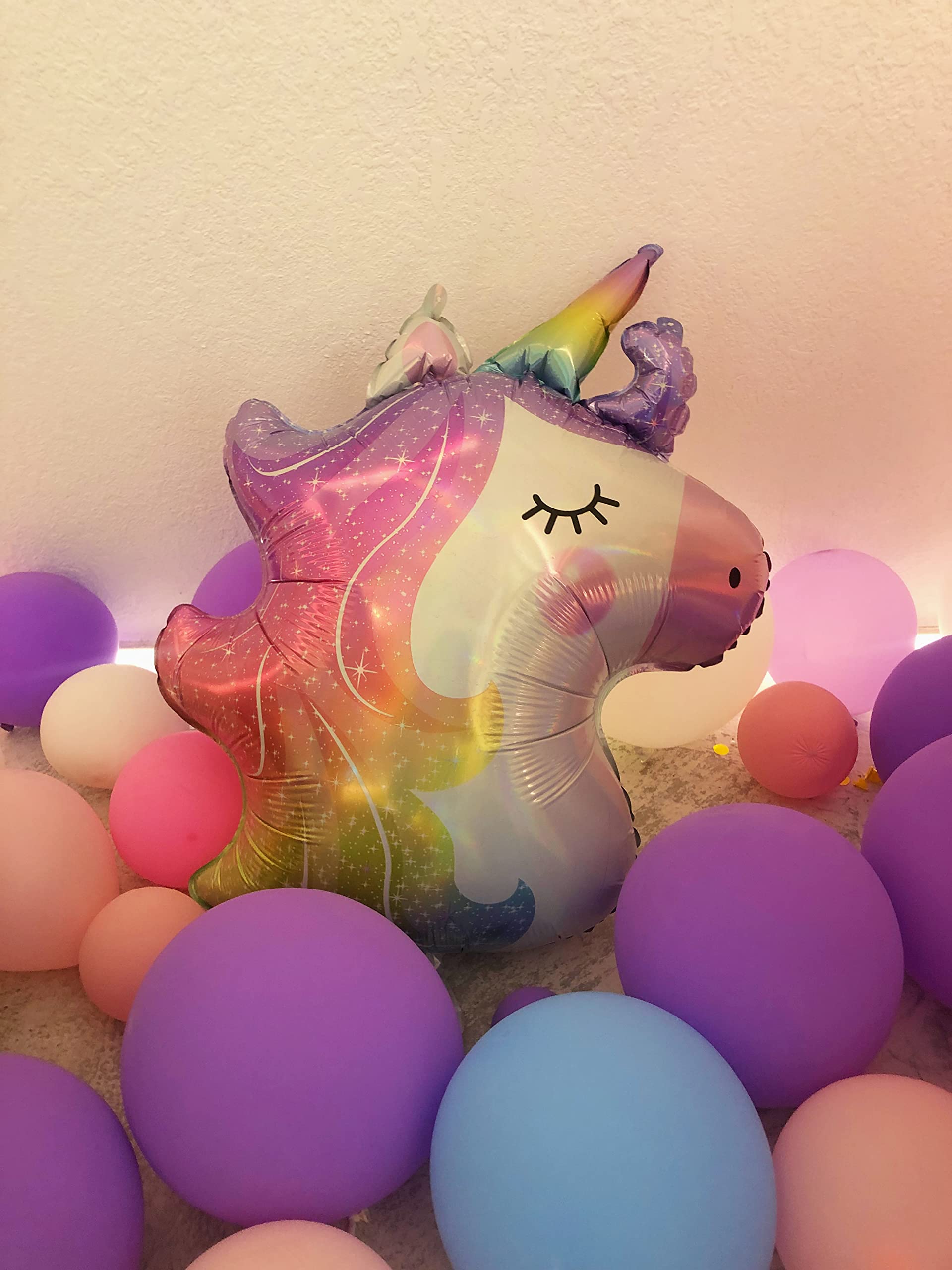 Unicorn Balloons Unicorn Birthday Party Decorations for Girls with Heart Star Rainbow Balloons Wedding Baby Shower Unicorn Party Supplies (Number 5)