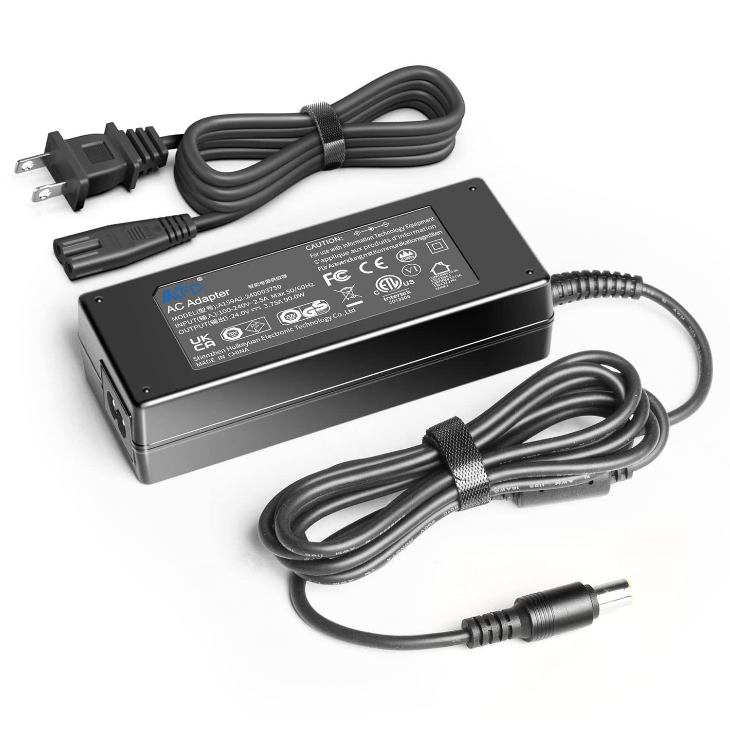 for Jackery Charger, KFD AC Adapter for Jackery Portable Power Station Explorer 240 300 500 550 E240 E300 E500 G0500A0500AH-2 293/518Wh 300W 500W Lithium-ion Battery Charger 24V 3.75A 90W Power Supply