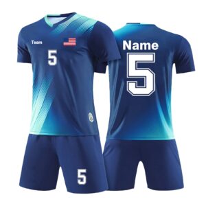laifu custom soccer jersey for kids soccer uniforms for men women with name team number logo sapphire blue 4x-small