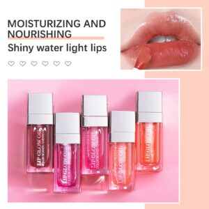 DAGEDA Tinted Lip Oil Plumping Lip Gloss, Hydrating Lip Glow Oil Lip Care Moisturizing Clear Toot Lip Oil for Dry Lips, Nourishing Lip Oil Gloss Non-Sticky Shine Lip Tint (012 Rosewood)