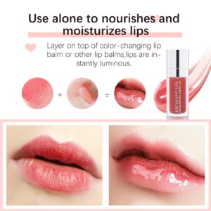 DAGEDA Tinted Lip Oil Plumping Lip Gloss, Hydrating Lip Glow Oil Lip Care Moisturizing Clear Toot Lip Oil for Dry Lips, Nourishing Lip Oil Gloss Non-Sticky Shine Lip Tint (012 Rosewood)