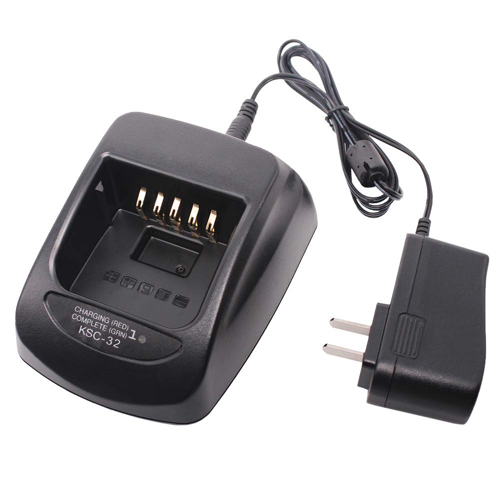 KSC-32 Charger with KNB-33L 2000mAh Li-ion Battery Compatible for TK2180 TK3180 TK5210 TK5310 TK5410 NX-410 NX-411