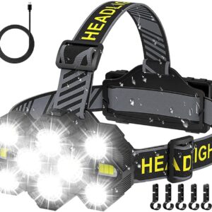 Victoper Headlamp Rechargeable, 22000 Lumen Bright 10 LEDs Head Lamp, 8+2 Modes Head Light with Red Light for Adult, Waterproof Head Flashlight for Outdoor Running, Hunting, Camping, Hiking