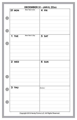 2023 Weekly & Monthly Planner for Compact Size notebooks by Franklin-Covey Compact Size, and Others. 1 Page Per Week, 2 Pages Per Month, Week Starts on Monday. Style D, with Lines.